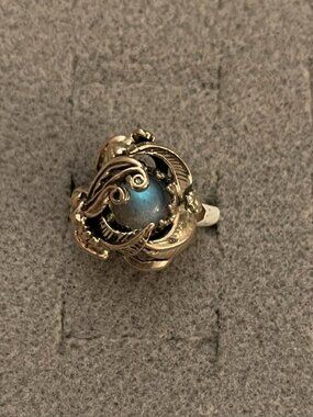 NWT Vintage Sterling Silver Ring Sz 6 Handmade Gemstone Bob Stringer 90s $225
